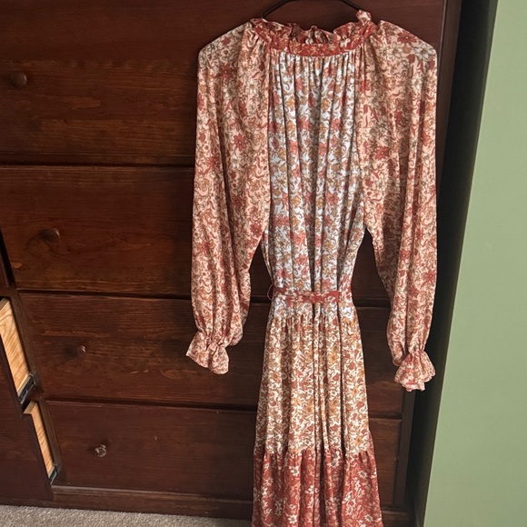 Baltic Born Rust and Cream Long Sleeve Dress - Picture 3 of 3